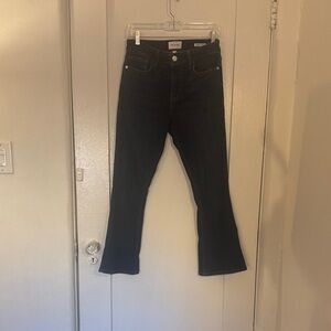 Frame Denim Black Ankle Le Crop Mini Boot size 27
